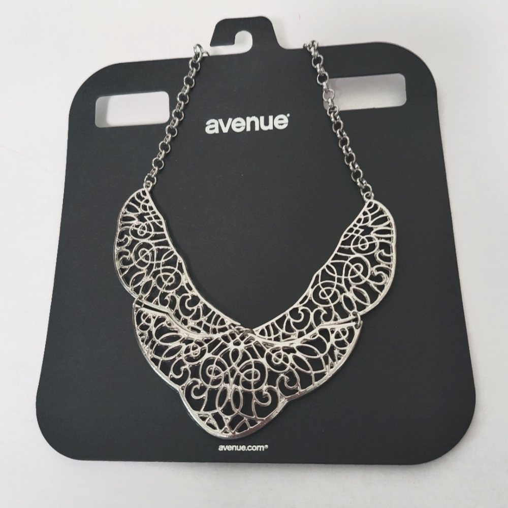 [5 x $20] New Silver Filigree Collar Necklace